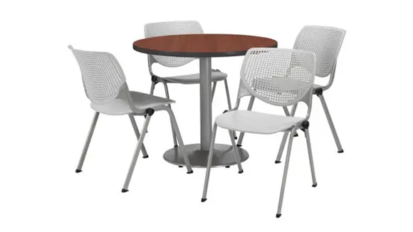 Cafeteria Table 42in Round with 4 Chairs