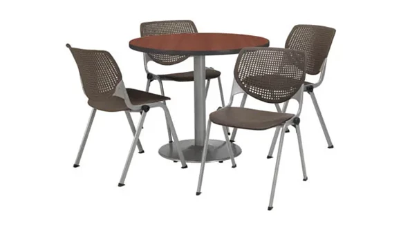 Cafeteria Table 42in Round with 4 Chairs
