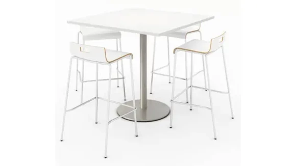 42ft Square Pedestal Table - Bistro Height, and 4 Bistro Height Chairs