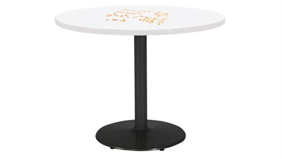 42in Round Pedestal Table with Whiteboard Top & 29in H Round Base