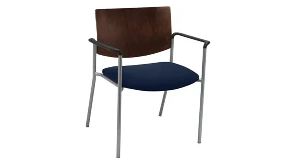 Side / Guest Chair, Arms with Wood Back, Big / Tall