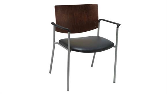 Side / Guest Chair, Arms with Wood Back, Big / Tall