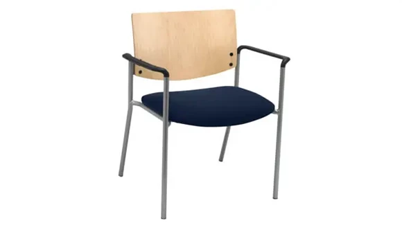 Side / Guest Chair, Arms with Wood Back, Big / Tall