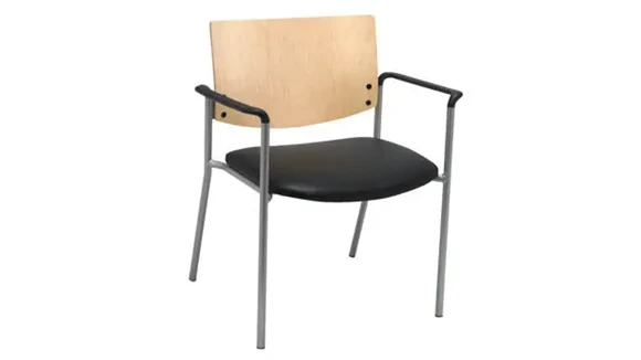 Side / Guest Chair, Arms with Wood Back, Big / Tall