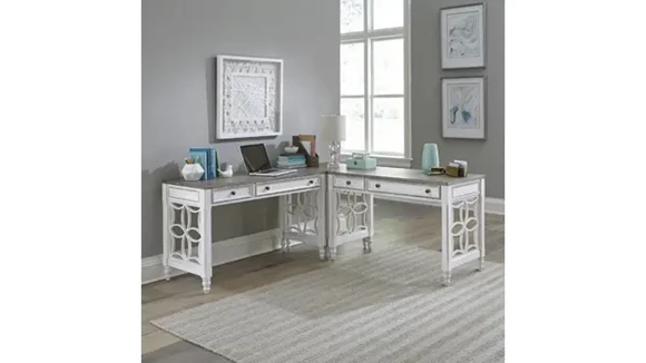 L-Shaped Desk Set Solid Wood Dovetail Construction