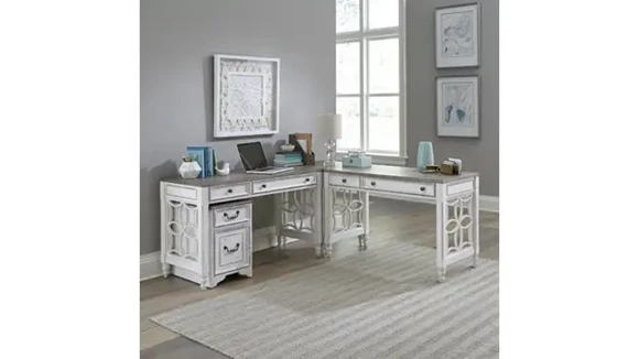 L-Desk 70in W x 70in D with 1 Pedestal