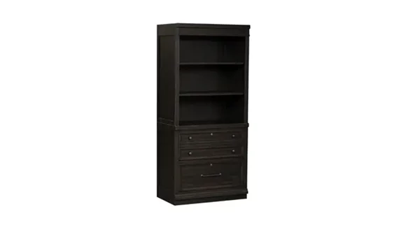 Lateral File Cabinet with Hutch Wood Veneer
