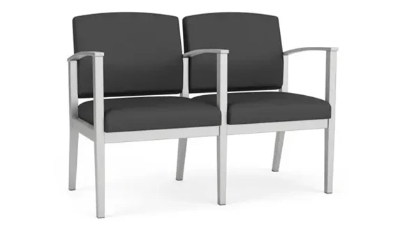 2-Seat Sofa 44in W x 23in D with Center Arms and Steel Frame