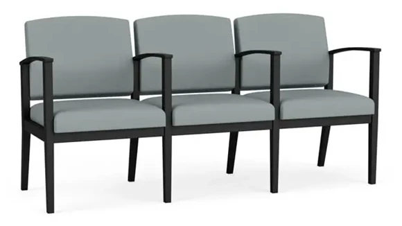 3-Seat Sofa 65in W x 23in D with Center Arms and Steel Frame