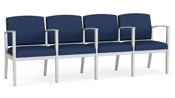 4-Seat Sofa 86in W x 23in D with Center Arms and Steel Frame