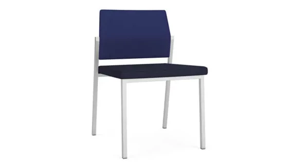 Armless Guest Chair Upholstered Seat, Upholstered Back