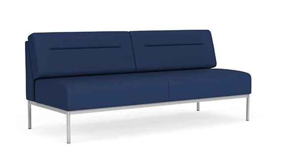Armless Sofa with Steel Frame and Padded Seat
