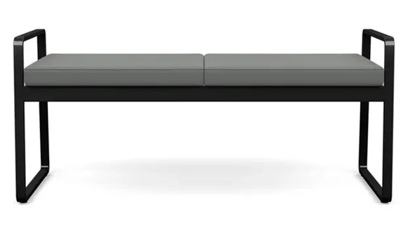2-Seat Bench 48in W x 21in D with Steel Frame and Upholstered