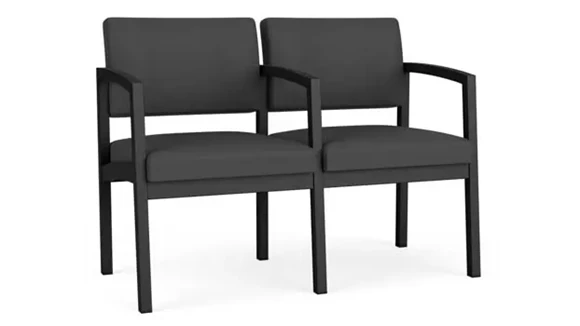 2-Seat Sofa 44in W x 25in D with Center Arms and Steel Frame