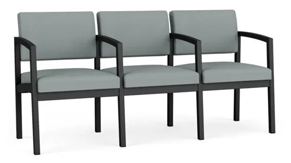 3-Seat Sofa 65in W x 25in D with Center Arms and Steel Frame