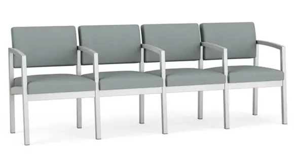 4-Seat Sofa 86in W x 25in D with Center Arms and Steel Frame