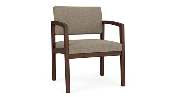 Lenox Wood Oversize Guest Chair - Vinyl and Fabric Upholstery
