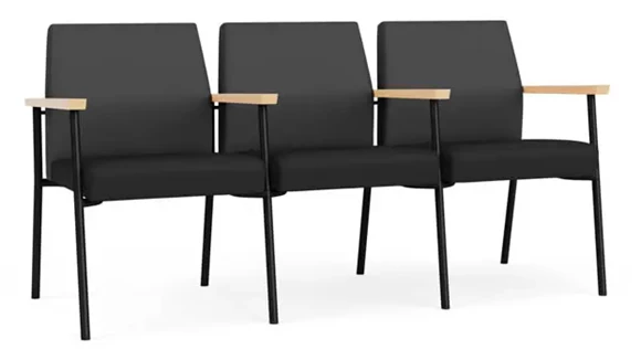 3 Seats with Center Arms, Upholstered Seat, Upholstered Back