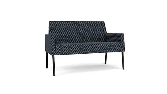 Loveseat with Upholstered Fabric Steel Legs