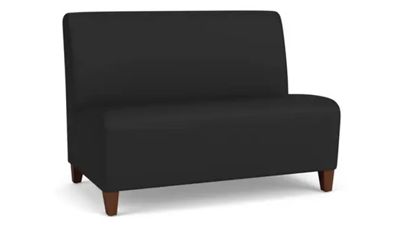 Armless Loveseat Upholstered with Solid Wood Legs