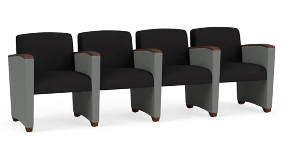 4 Seats with Center Arms, Upholstered Seat, Back and Arms