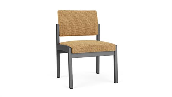 Lenox Steel Armless Chair - Pattern Fabric