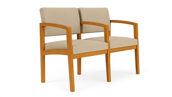 Lenox Wood 2 Seats with Center Arm - Standard Upholstery