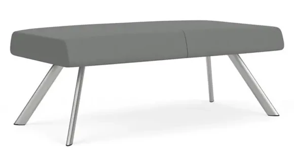 2-Seat Bench 48in W x 24in D with Steel Frame and Upholstered