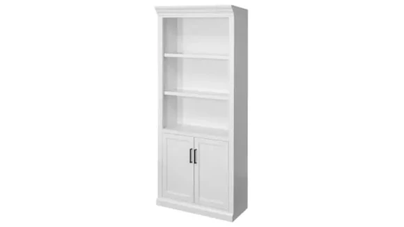 Modern Wood Lower Doors Bookcase - Fully Assembled