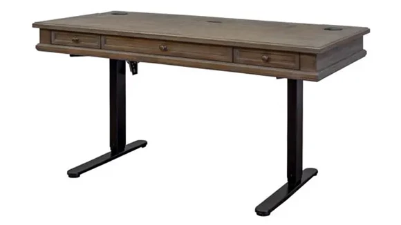 Sit-Stand Desk Solid Wood 2 AC and 3 USB Power Center