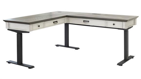 Electric Sit/Stand L-Desk and Return