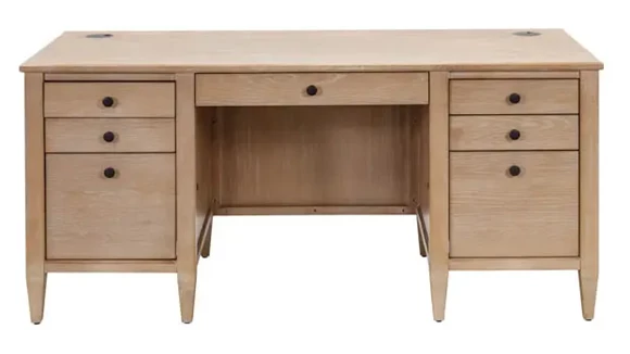 Desk 66in W x 28in D with 2 Pedestals