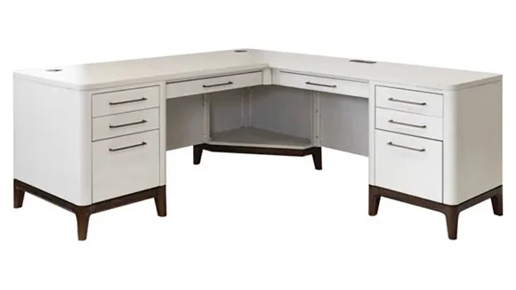L-Desk 68in W x 76in D with Return and 2 Pedestals