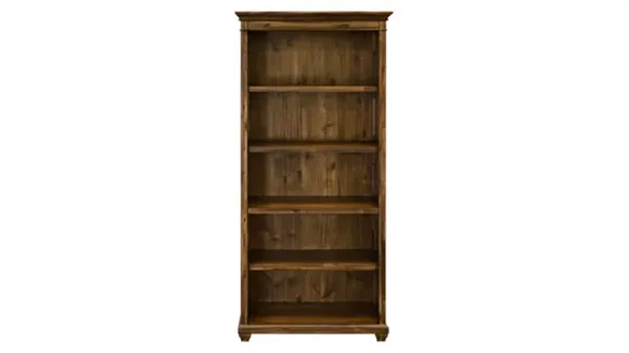 Bookcase 35in W x 14in D x 74in H with Three Adjustable Shelves