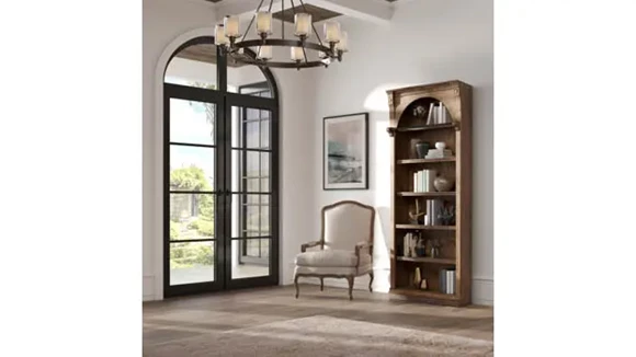 8' Tall Wood Bookcase, Fully Assembled