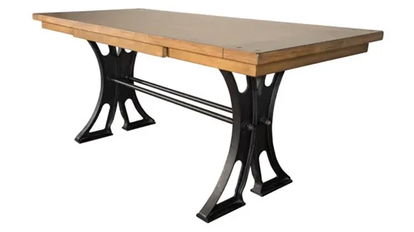 Writing Desk 72in W x 30in D with Arched Steel Base Concealed Drawer
