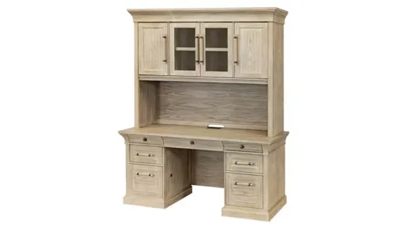 Traditional Wood Executive Desk with Hutch
