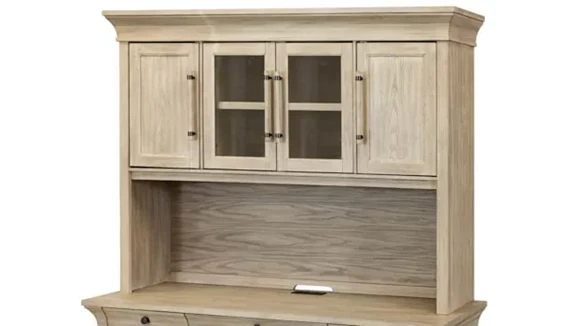 Traditional Wood Executive Hutch With Doors, Fully Assembled