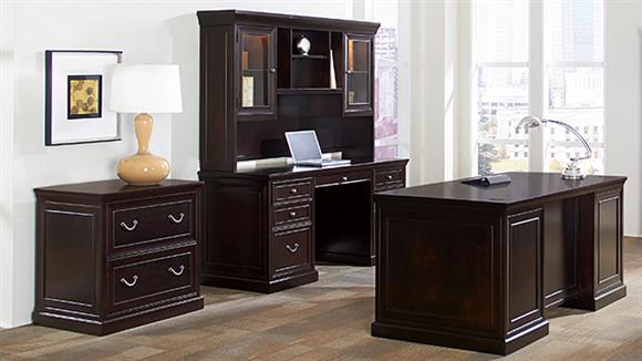 Executive Desk Set with Credenza & Lateral File
