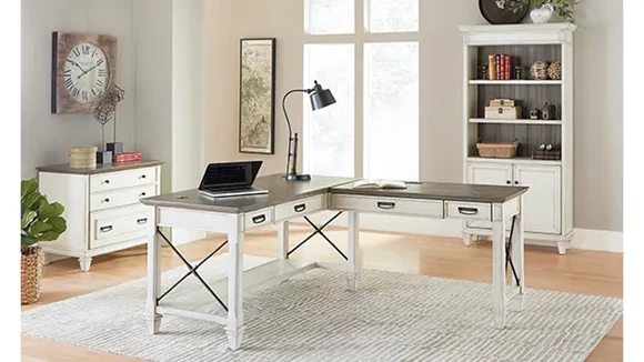 Office Suite with L-Shaped Desk and Lateral File