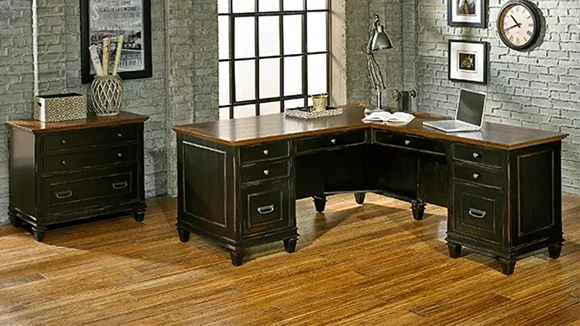 L Shaped Desk with Lateral File