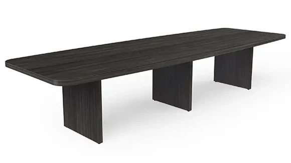 Boat Shape Conference Table 12ft W x 48in D with Grommets