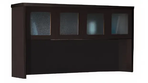 Desk Hutch 72in W x 15in D x 39in H with Glass Doors