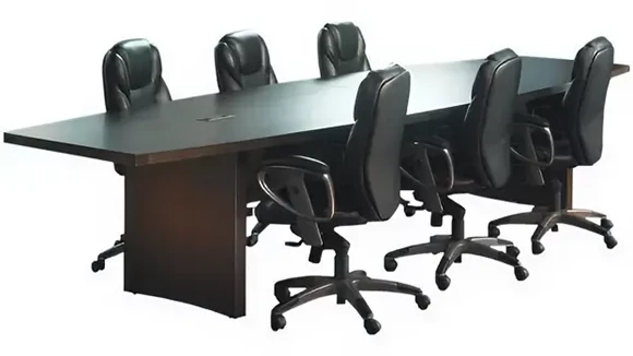 Boat Shape Conference Table 12ft W x 48in D with Modesty Panel