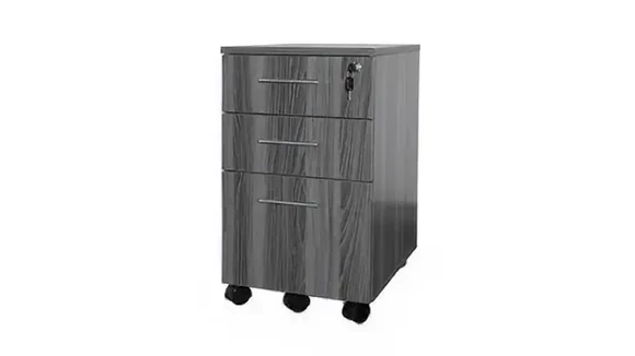 Ball-Bearing Mobile File Cabinet 16in W x 18in D x 27in H with 3 Drawers