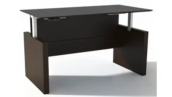 Sit-To-Stand Electric Standing Desk 72in W x 36in D with 2 Pedestals