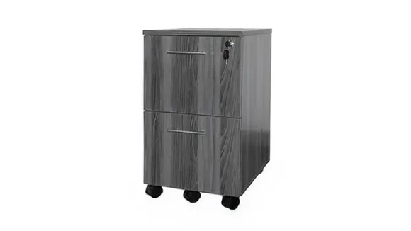 Ball-Bearing Mobile File Cabinet 16in W x 18in D x 27in H with 2 Drawers