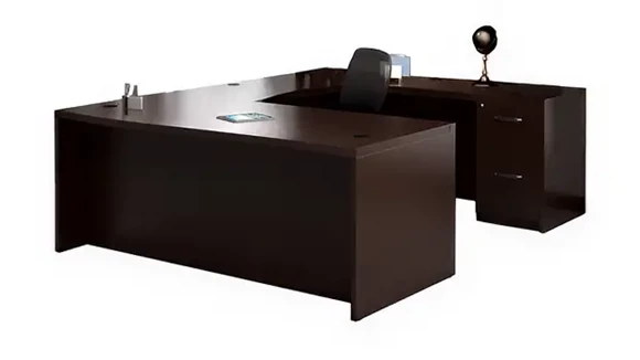 U-Desk 72in W x 102in D with 2 Pedestals