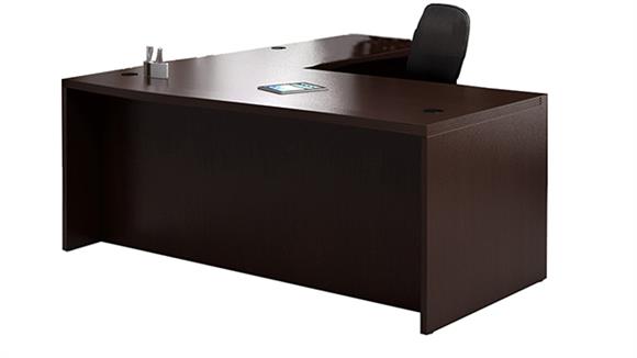 72in x 84in Bow Front L-Desk Shell Only