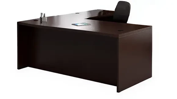L-Desk 72in W x 78in D with 2 Pedestals